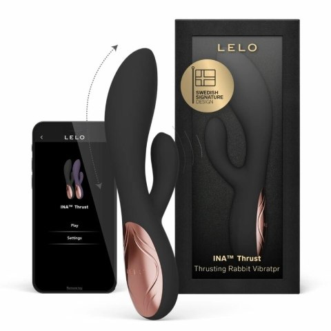 LELO INA Thrust Rabbit czarny - wibrujący model z funkcją ruchu