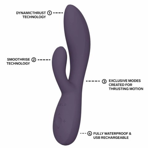 LELO INA Thrust Rabbit - fioletowy, dynamiczny system ruchu, silikon