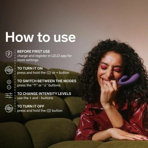 LELO INA Thrust Rabbit - fioletowy, dynamiczny system ruchu, silikon