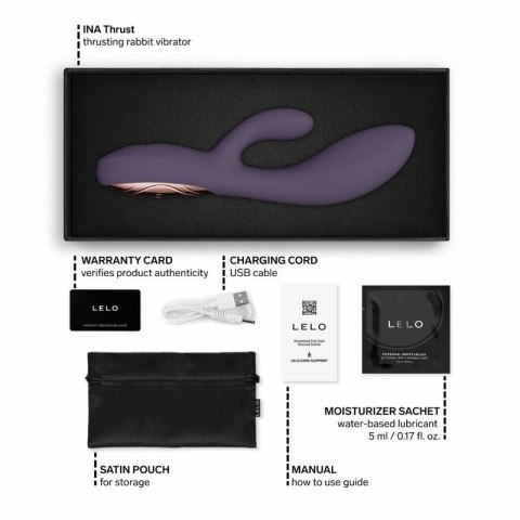LELO INA Thrust Rabbit - fioletowy, dynamiczny system ruchu, silikon