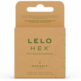 LELO HEX Organic prezerwatywy 3 szt. lateks organiczny L-arginina