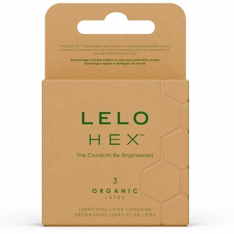 LELO HEX Organic prezerwatywy 3 szt. lateks organiczny L-arginina