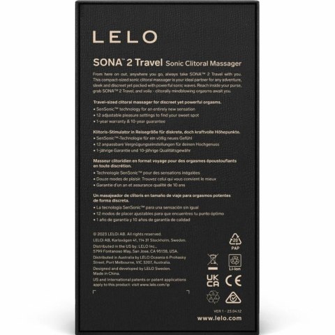 LELO SONA 2 Travel Purple - Kompaktowy model z technologią SenSonic