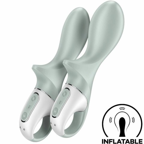 Satisfyer Air Pump Booty 3 szarozielony - anatomiczny model z funkcją powiększania
