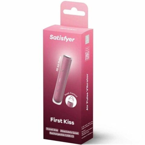 Satisfyer First Kiss Wave - kompaktowy model z falami ciśnieniowymi Garnet
