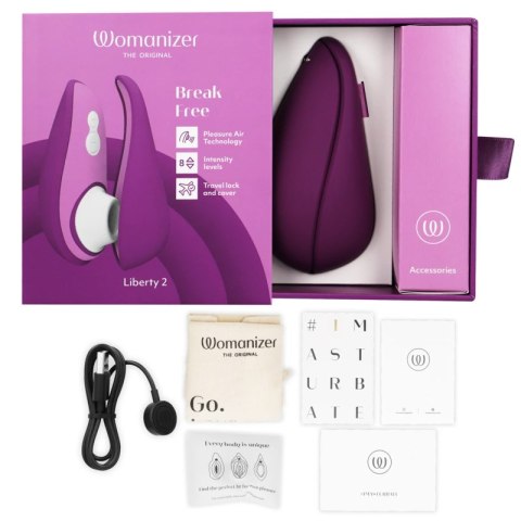 Womanizer Liberty 2 Violet - Kompaktowy model z falami ciśnieniowymi