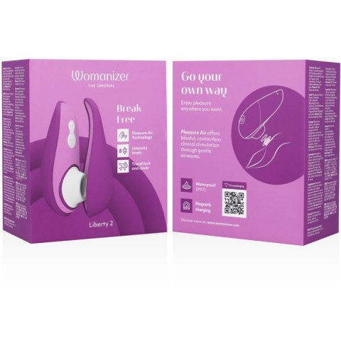 Womanizer Liberty 2 Violet - Kompaktowy model z falami ciśnieniowymi