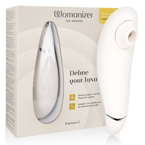 Womanizer Premium 2 - stymulator powietrzny, szary, 14 poziomow, IPX7
