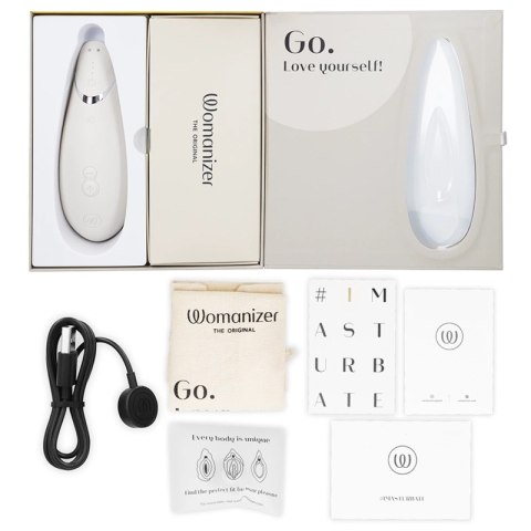 Womanizer Premium 2 - stymulator powietrzny, szary, 14 poziomow, IPX7