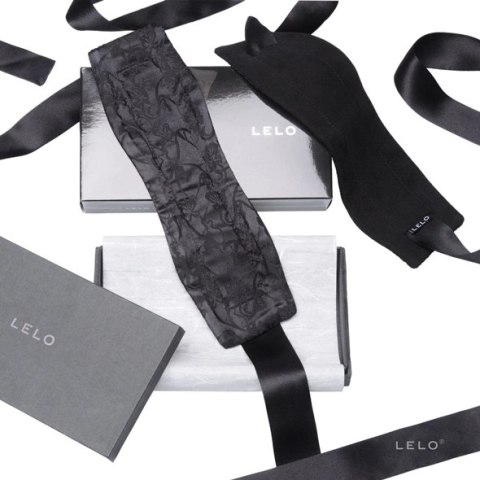 LELO Etherea Silk Cuffs luksusowe kajdanki jedwabne czarne 150cm