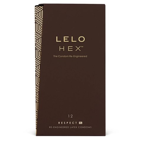 LELO HEX Respect XL 12 szt. prezerwatywy szerokie, cienka struktura 58 mm