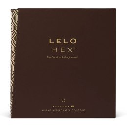 LELO HEX Respect XL 36 szt. - prezerwatywy powiększony rozmiar 58 mm