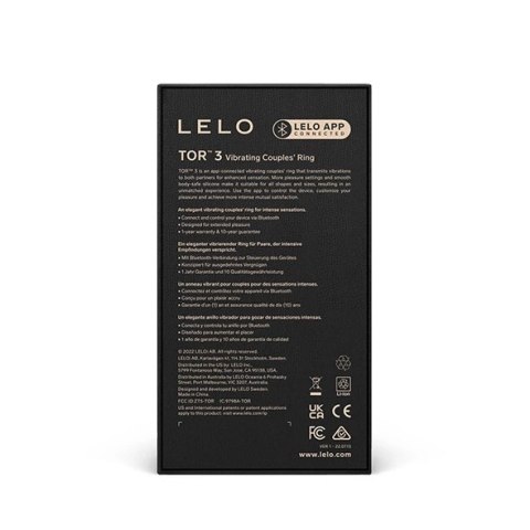 Lelo Tor 3 Czarny - Pierścień wibrujący, sterowany aplikacją, silikon