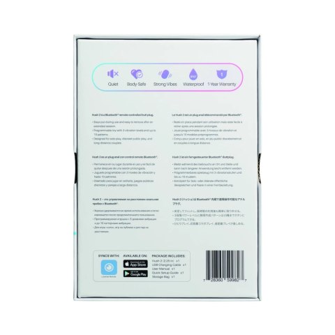 Lovense Hush 2 L 57 mm - zdalna wibrująca zatyczka, Bluetooth, czarna