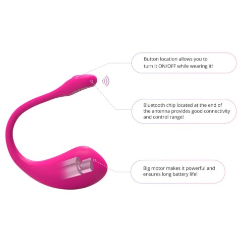 Lovense Lush 2 - Wibrujące Jajko Bluetooth z Aplikacją, Rożowe