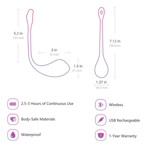 Lovense Lush 2 - Wibrujące Jajko Bluetooth z Aplikacją, Rożowe