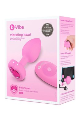 Korek Analny Vibrating Heart Shape Jewel Plug S/M Pink b-Vibe
