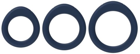 SVAKOM Triooo Dark Blue - zestaw 3 elastycznych pierścieni silikonowych