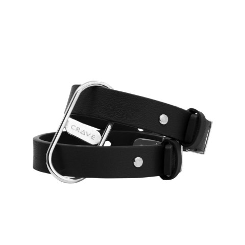 Crave ICON Cuffs mankiety czarne ze srebrem eleganckie stal nierdzewna