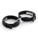 Crave ICON Cuffs mankiety czarne ze srebrem eleganckie stal nierdzewna