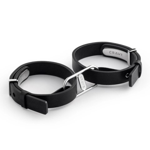 Crave ICON Cuffs mankiety czarne ze srebrem eleganckie stal nierdzewna