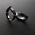 Crave ICON Cuffs mankiety czarne ze srebrem eleganckie stal nierdzewna