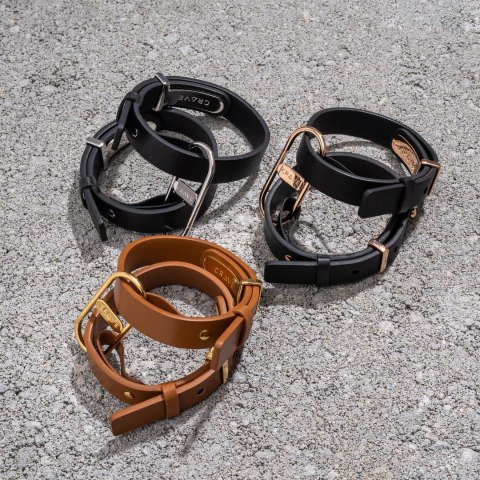 Crave ICON Cuffs mankiety czarne ze srebrem eleganckie stal nierdzewna