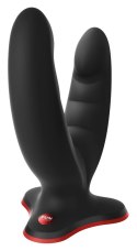 Fun Factory Ryde Black - Elastyczny model podwojny z przyssawką 12,3/10 cm