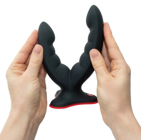 Fun Factory Ryde Black - Elastyczny model podwojny z przyssawką 12,3/10 cm