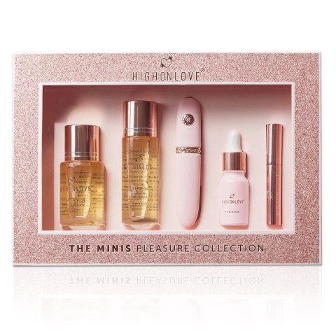 HighOnLove The Minis Pleasure Collection - zestaw pielęgnacyjny z olejkami i urządzeniem masującym