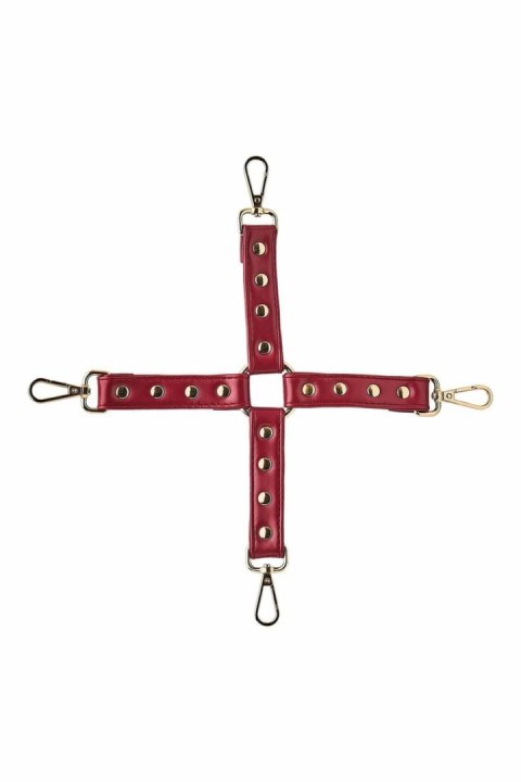 Blaze Elite Hogtie Red - system wiązań z ekoskory, złote detale