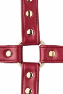 Blaze Elite Hogtie Red - system wiązań z ekoskory, złote detale