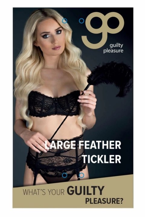 GP Large Feather Tickler Black - duży czarny pioropusz na rączce 73 cm