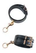 GP PREMIUM Hog Tie Set Black - zestaw do wiązania z ekoskory, złote detale