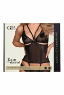 GUILTY PLEASURE Contour Corset Body S/M - model z siateczką i złotymi detalami