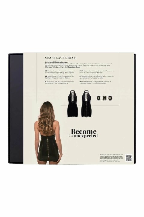 GUILTY PLEASURE Crave Lace Dress Black S - sukienka mini z Datexu, sznurowana