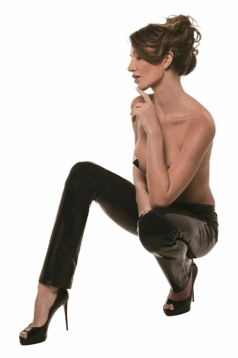 GUILTY PLEASURE Golden Glint Pants czarne XL z zamkiem, Datex