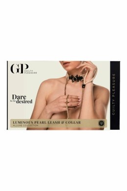 GUILTY PLEASURE Luminous Pearl Leash & Collar - perłowy zestaw z obrożą