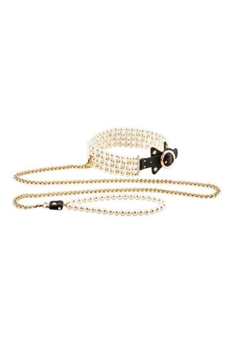 GUILTY PLEASURE Luminous Pearl Leash & Collar - perłowy zestaw z obrożą