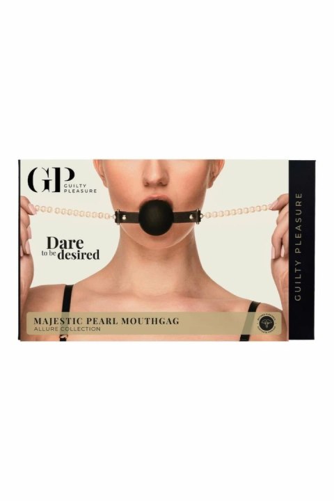 GUILTY PLEASURE Majestic Pearl Mouthgag perłowy silikonowy pasek