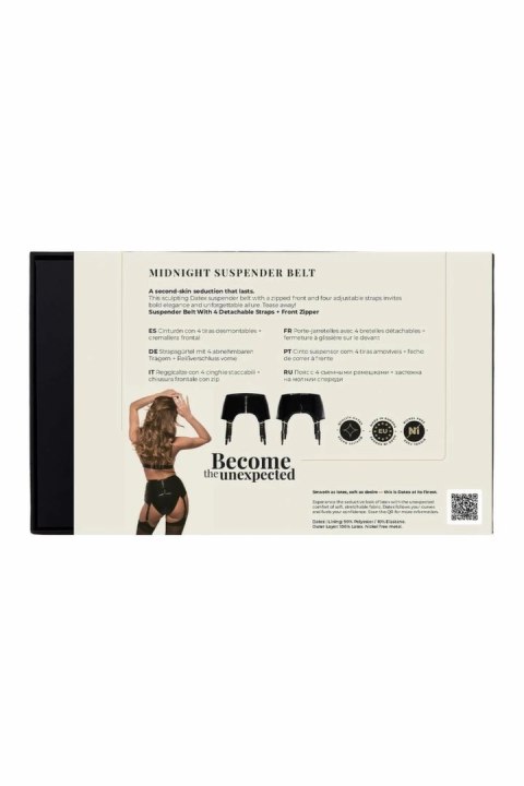 GUILTY PLEASURE Midnight Suspender Belt czarny XL, Datex, 4 paski