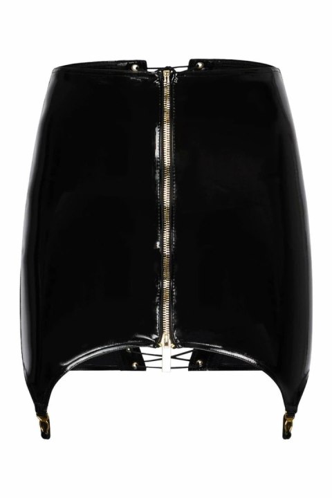 GUILTY PLEASURE Shadow Shine Skirt Black L wysoki stan Datex złoty zamek