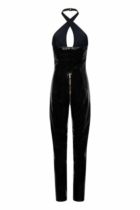 GUILTY PLEASURE Soft Blaze Catsuit Black XL - Datex, Zamek Złoty, Bez Rękawow