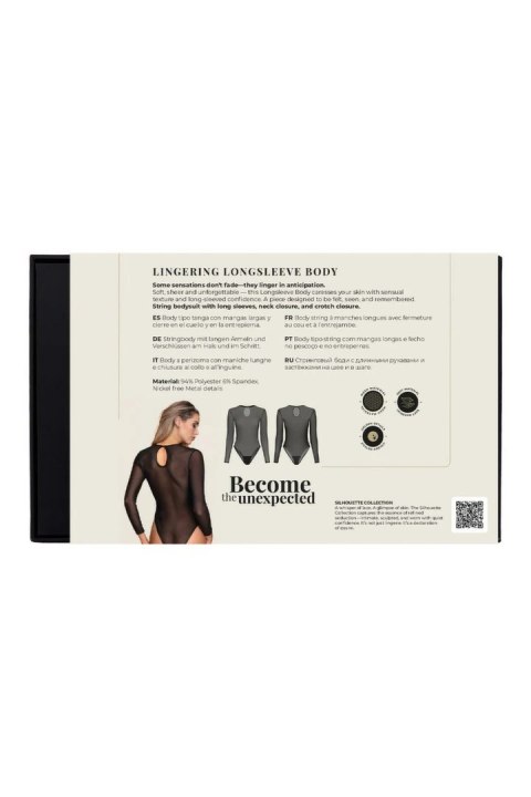 Guilty Pleasure Lingering Longsleeve Body L/XL czarny, siateczkowy
