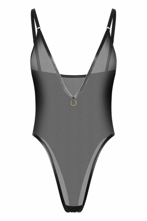 Guilty Pleasure Lucent Low Cut Body L/XL - siateczkowy, głęboki dekolt