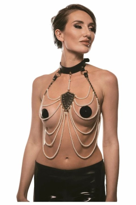 Guilty Pleasure Pearl Pleasure Collar - naszyjnik z perłami i złotymi akcentami