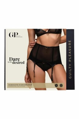 Guilty Pleasure Silhouette Pas do Pończoch L/XL Czarny z Złotymi Akcentami