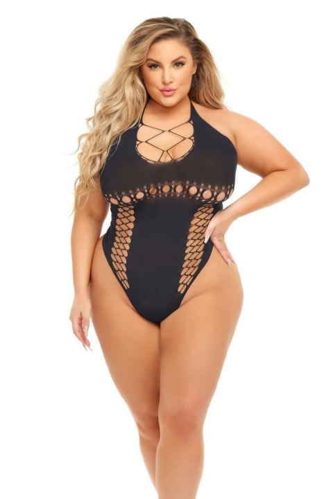 HOT TOO HANDLE Body z odkrytymi plecami czarne, rozmiar QS