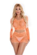LEAF IT TO ME Short Set Orange komplet siateczkowy z haftem OS