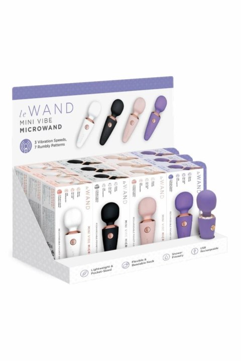 Le Wand Mini Micro Wand Zestaw 12 szt. z testerem - ekspozytor sklepowy